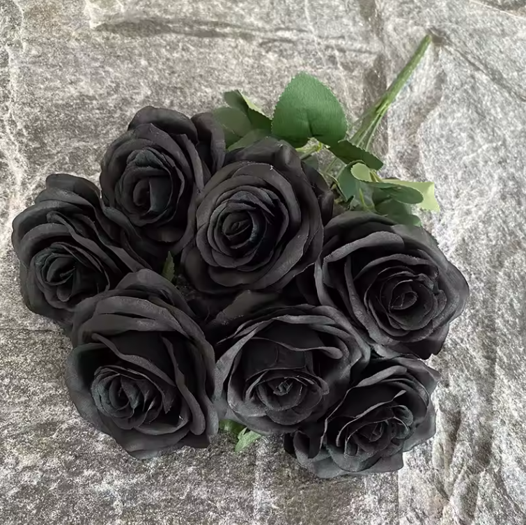 Bouquet de Roses Noires Artificielles