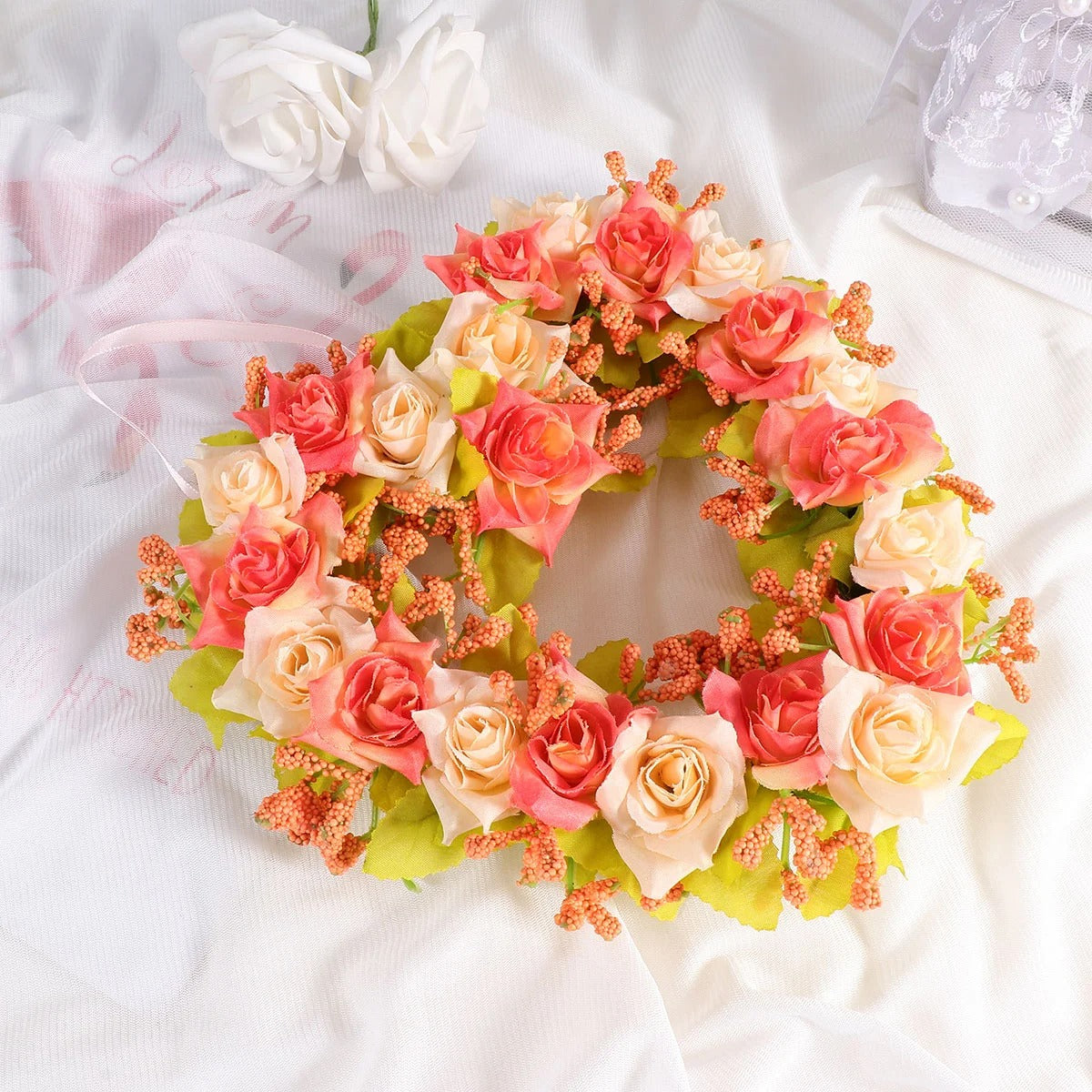 Cœur en Fleurs Artificielles pour Cimetière