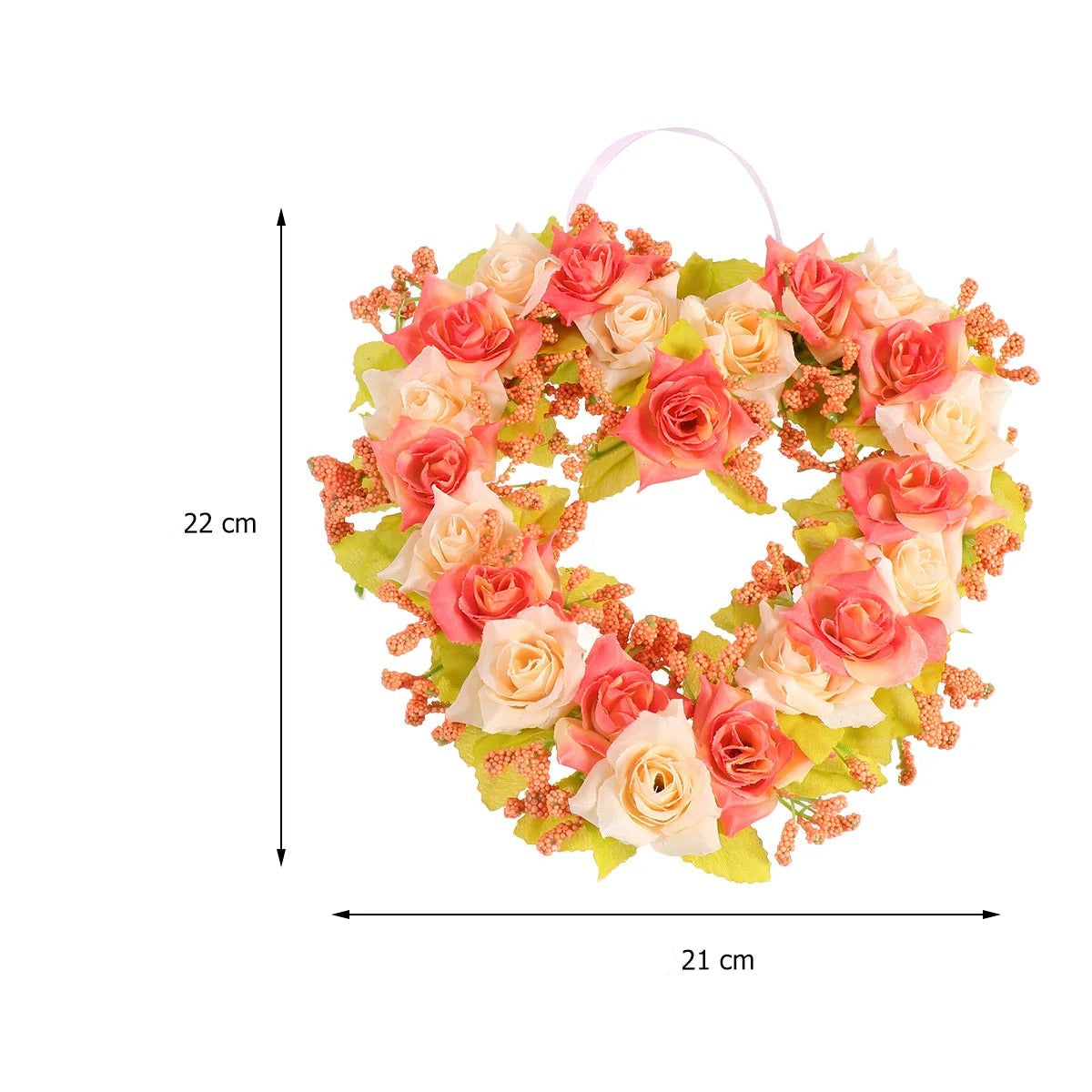 Cœur en Fleurs Artificielles pour Cimetière taille