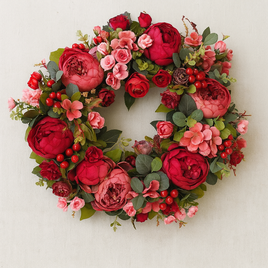 Couronne de Fleurs de Deuil Rouge