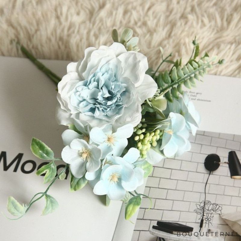 Arrangement de Fleur pour Pierre Tombale Bleue