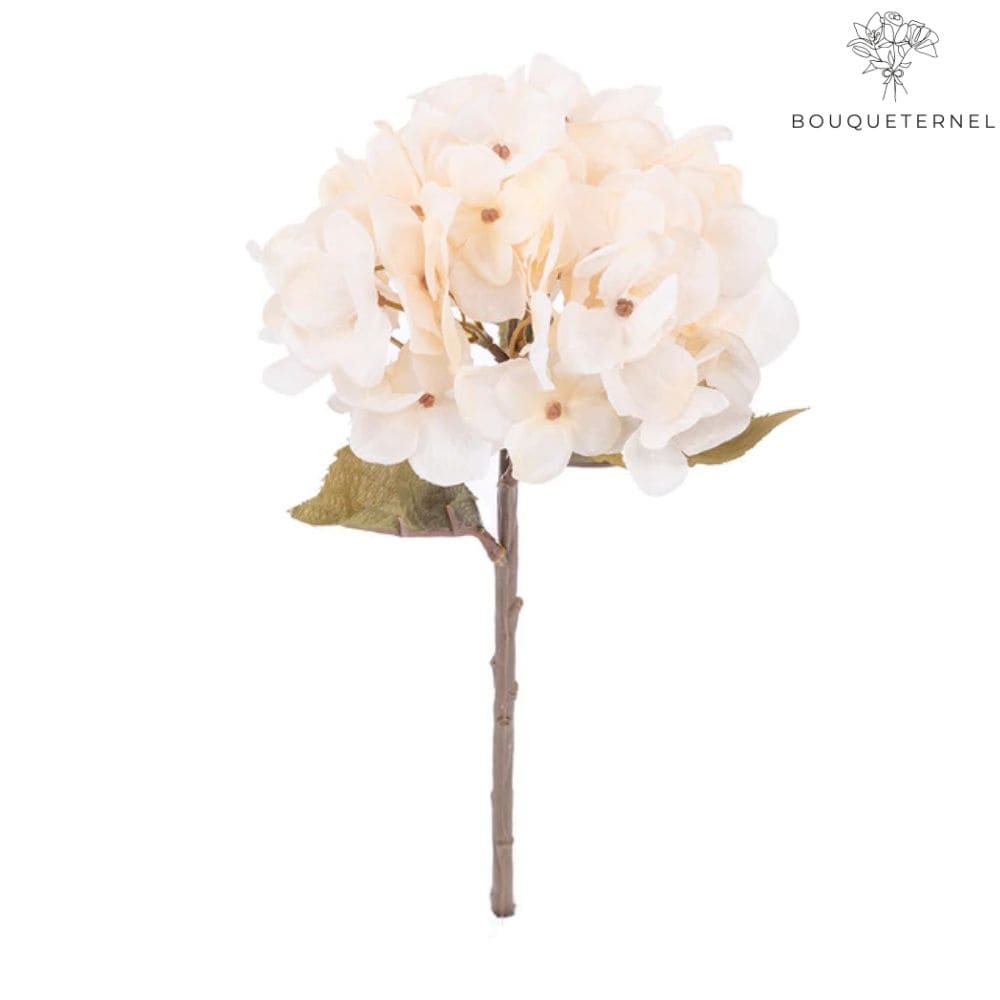 Hortensias Serrata Artificiels Blanc