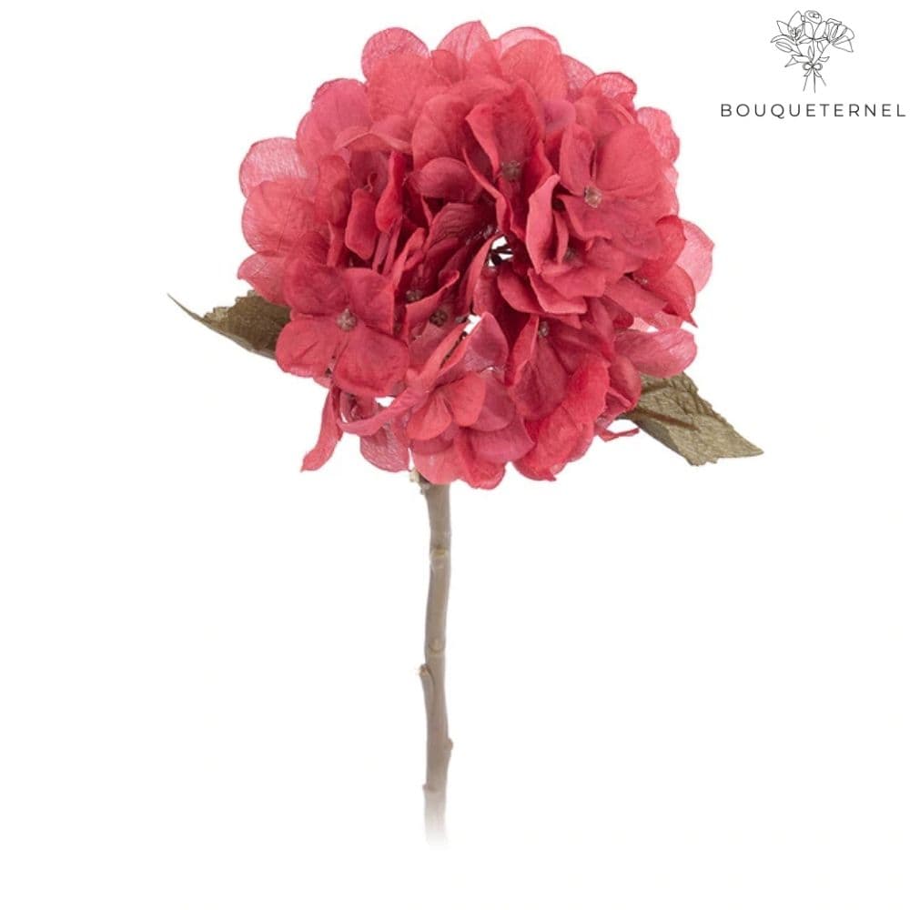 Hortensias Serrata Artificiels Rouge