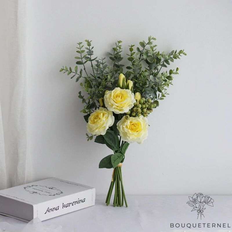 Roses Calycis Artificielles Jaune | 3 Roses