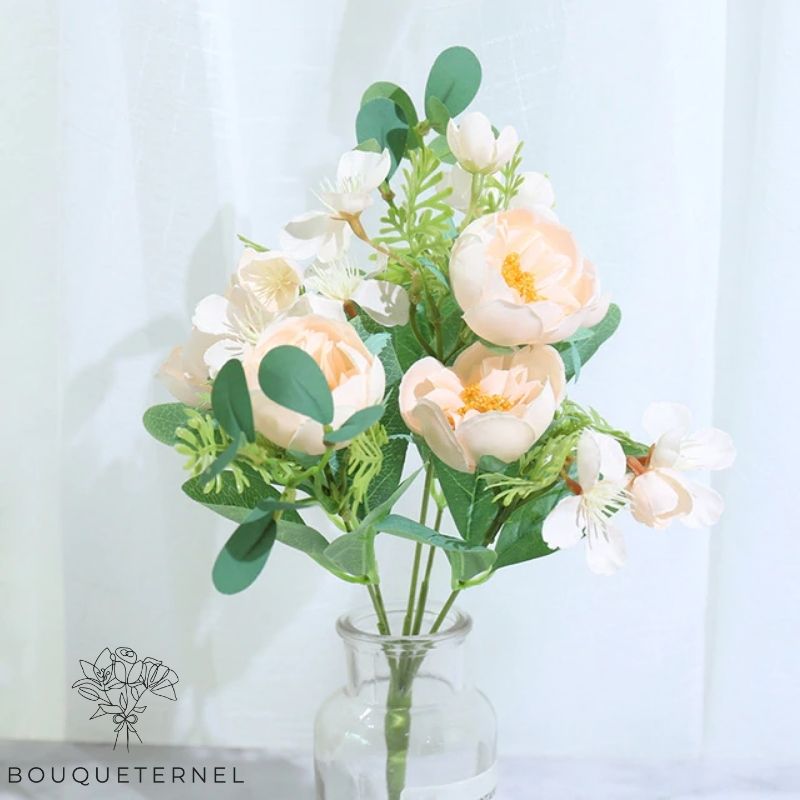 Roses Arvina Artificielles Blanc Cassé