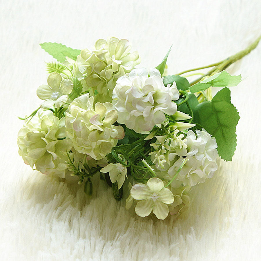 Hortensias Quercifolia Artificiels Vert