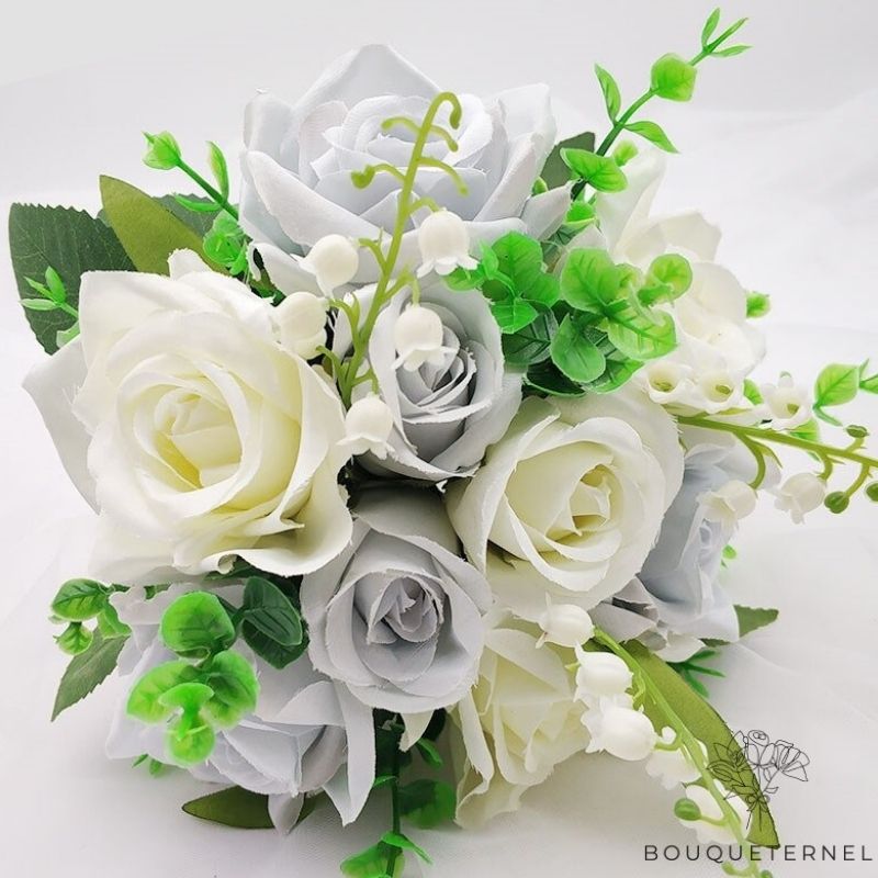 Bouquet de Fleurs de Mariage Simple Bleues