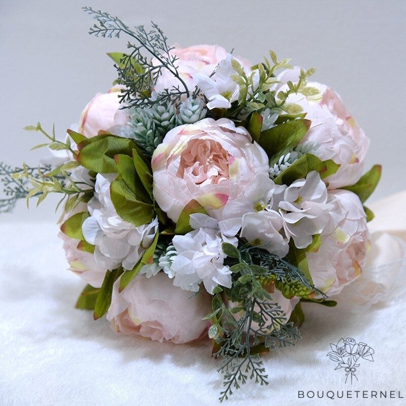 Bouquet de Mariée Pivoines Champêtre