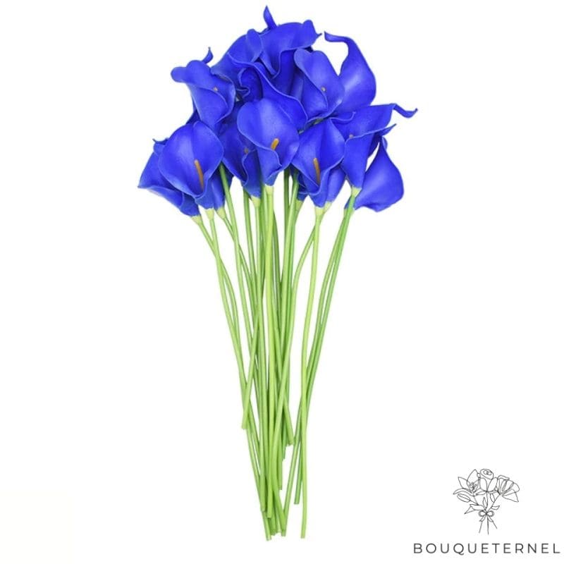 Fleurs de Lys Calla Artificielles Bleue