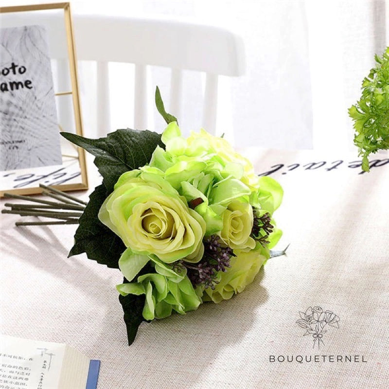 Bouquet de Mariée Artificiel Pas Cher Vertes