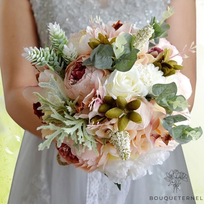 Bouquet de Mariée Pivoines Vintage