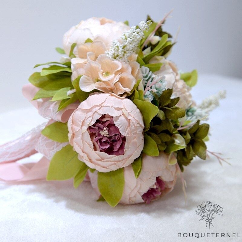 Bouquet de Mariée Pivoines Champêtre