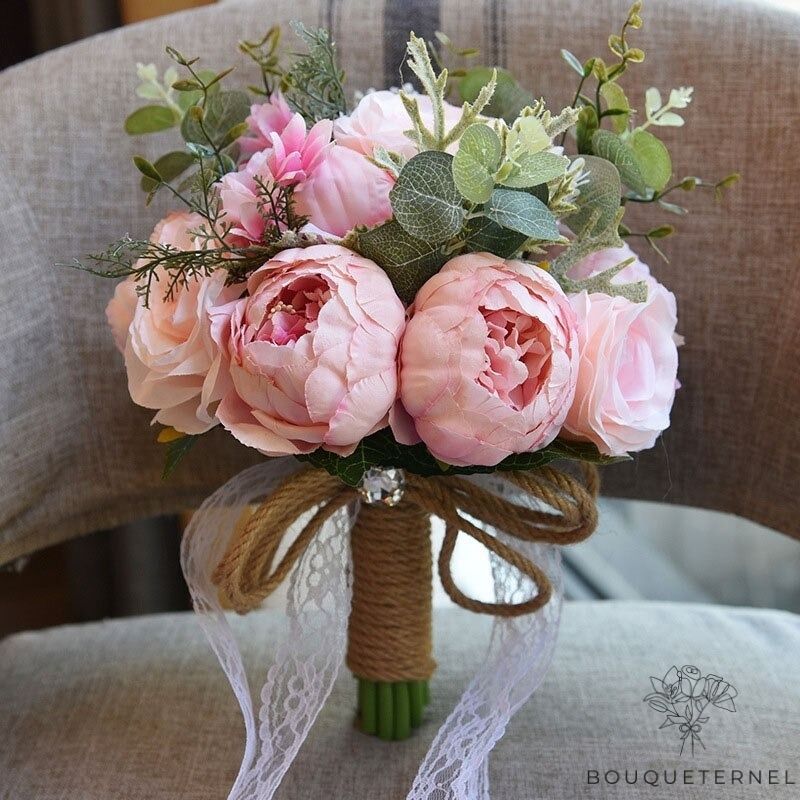 Bouquet de Mariée Pivoines Vintage Roses