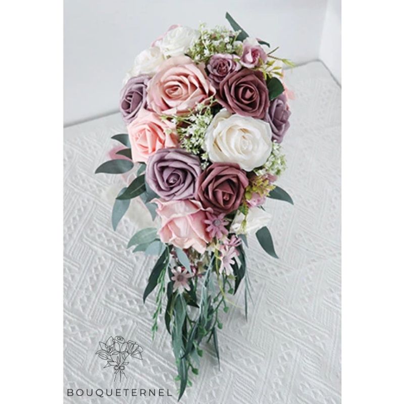 Bouquet de Mariée qui Tombe Roses
