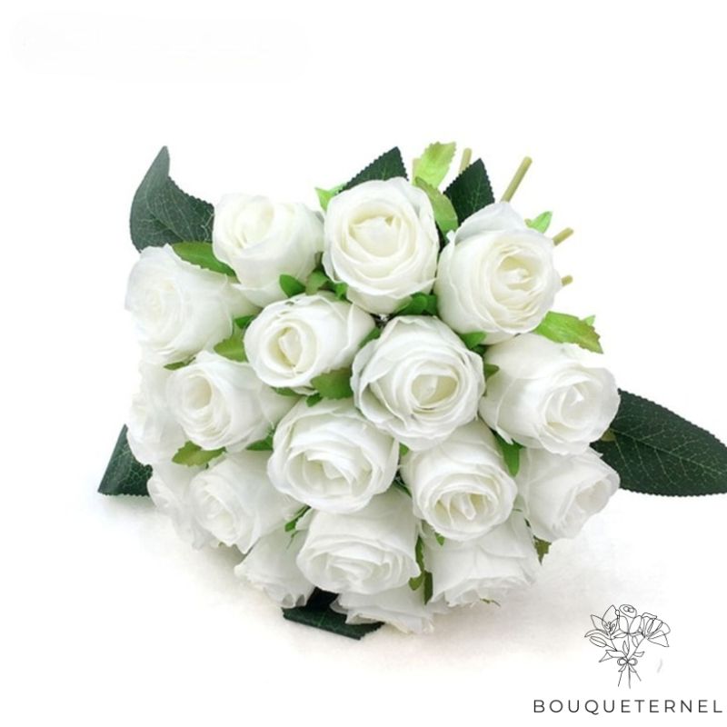 Bouquet de Roses Blanches Artificielles Blanche