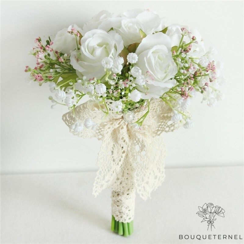 Bouquet de Mariée Simple & Original Blanches