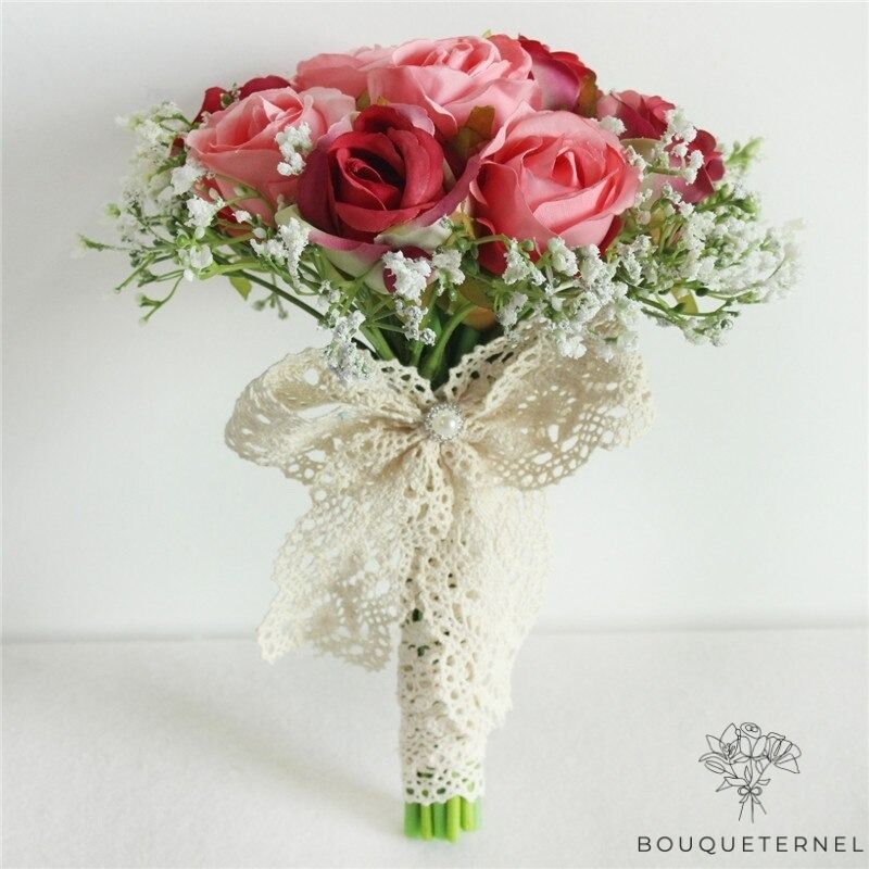 Bouquet de Mariée Simple & Original Roses & Rouges