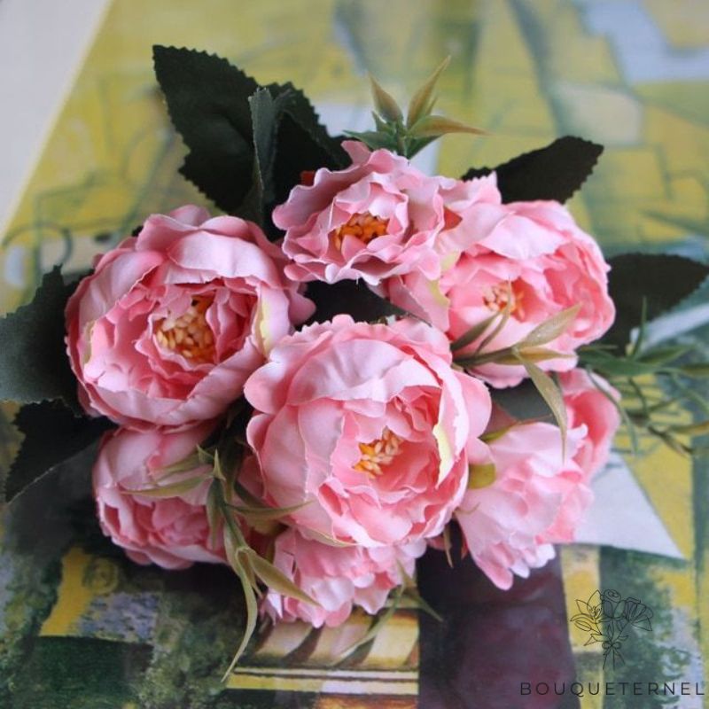 Bouquet de Pivoines Roses Artificielles Rose