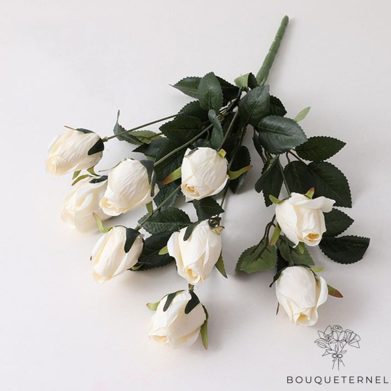 Bouquet de Rose Blanche Artificielle Blanche