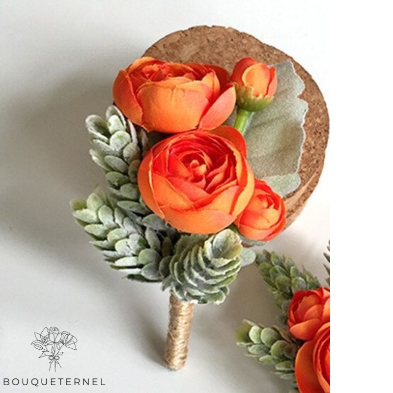 Boutonnières pour Mariage Orange