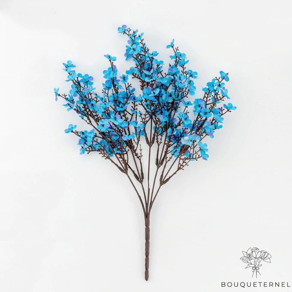 Branche Artificielle Fleur de Cerisier Bleue