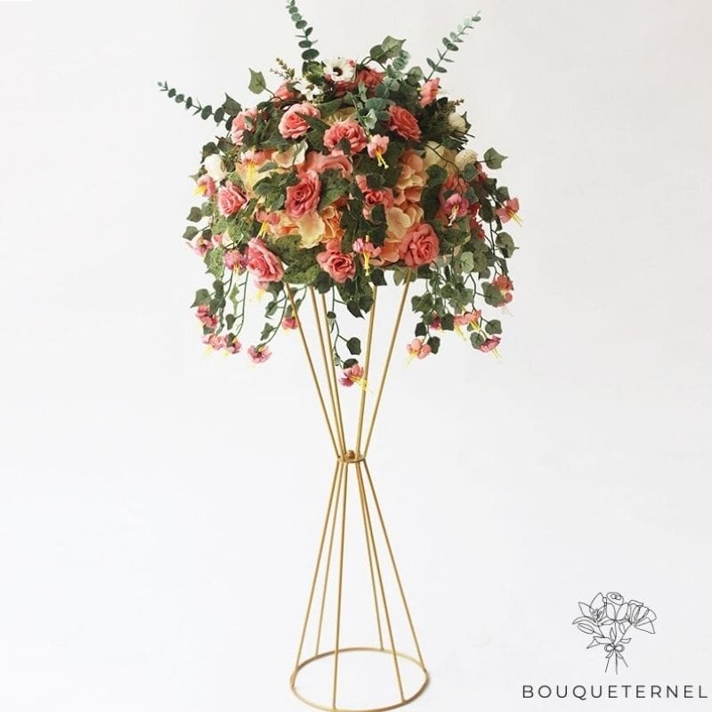 Centre de Table Haut pour Mariage Roses