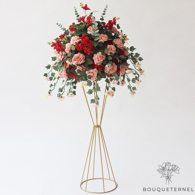 Centre de Table Haut pour Mariage Rouges