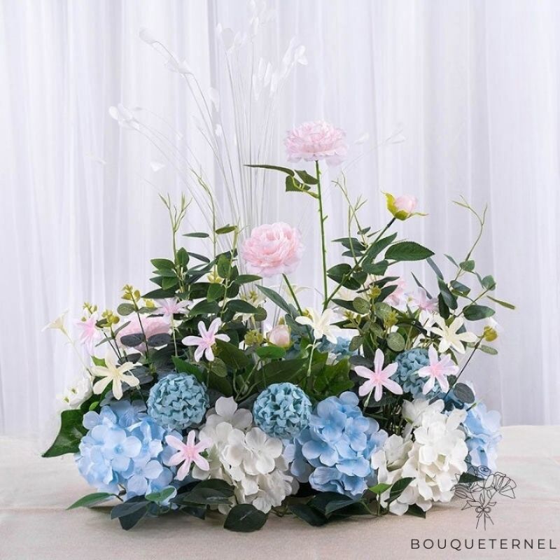 Centre de Table pour Mariage Chic Bleues & Blanches