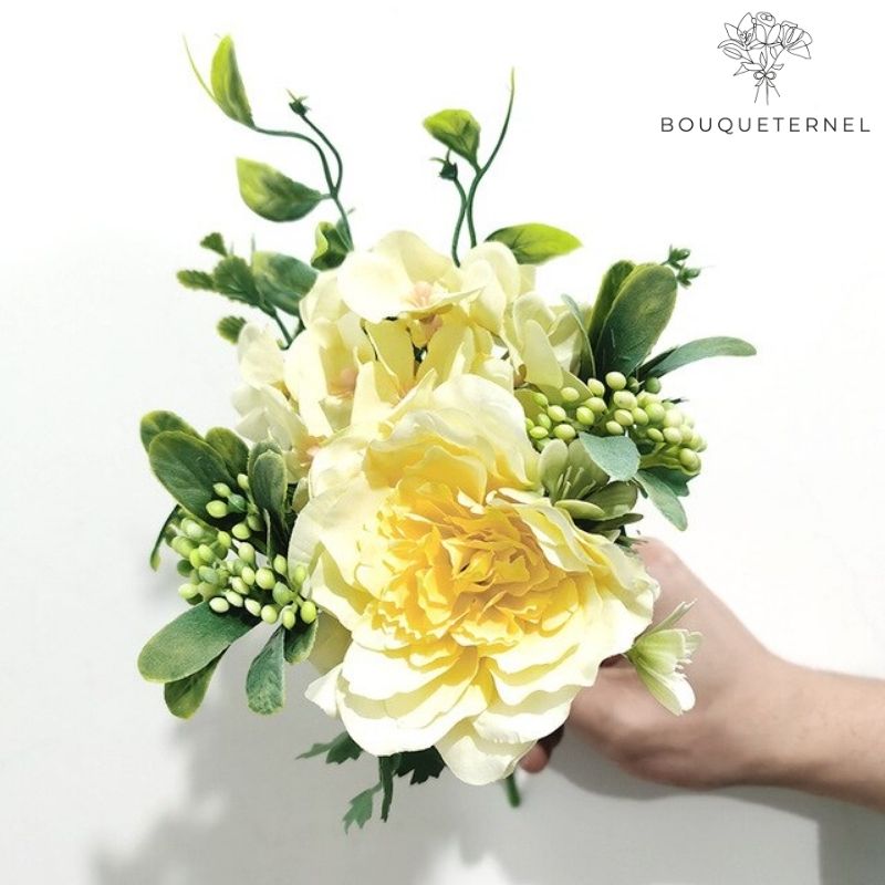 Pivoines Anemoniflora Artificielles Jaunes