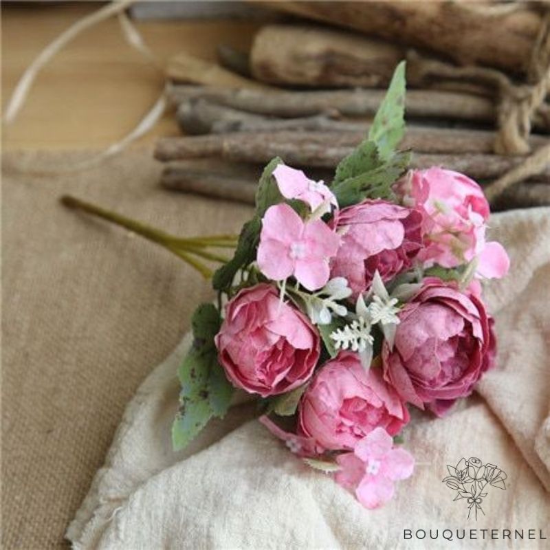 Composition de Fleurs Artificielles pour Cimetière Rose