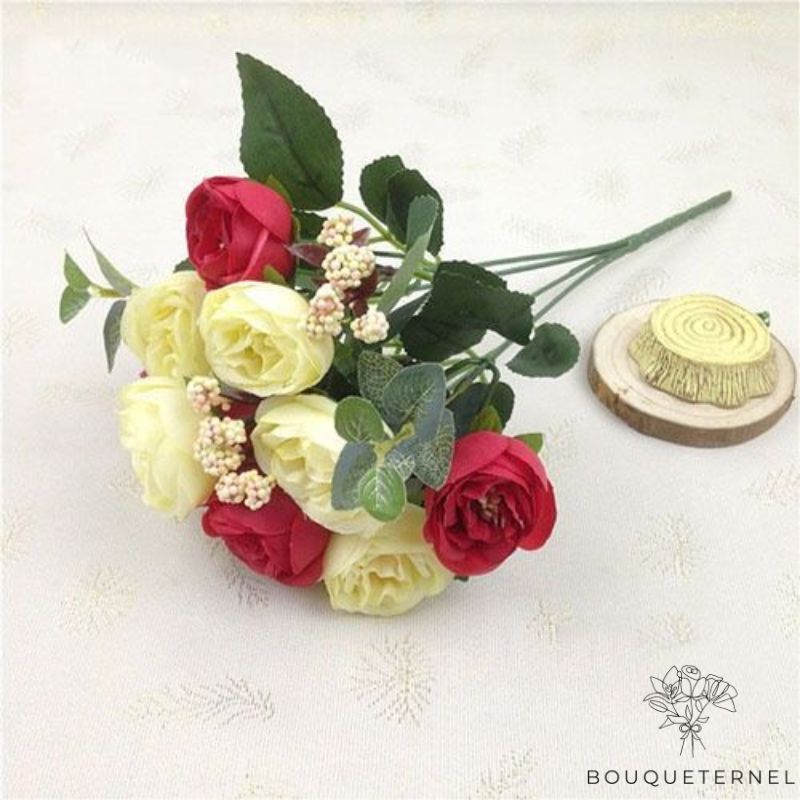 Composition Florale Artificielle pour Cimetière Rouge