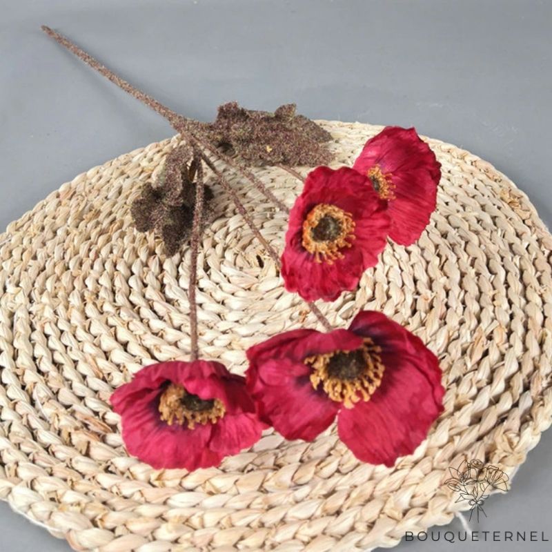 Coquelicots Strigosum Artificiels Rouge