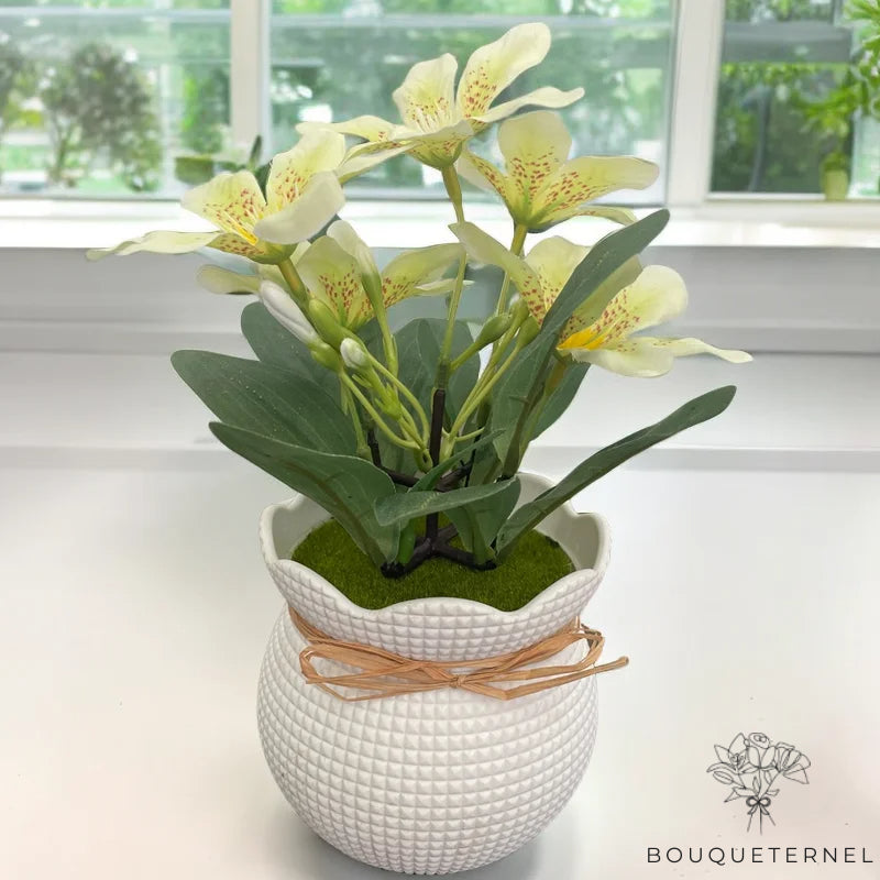 Coupe de Fleurs Artificielles pour Cimetière Jaune