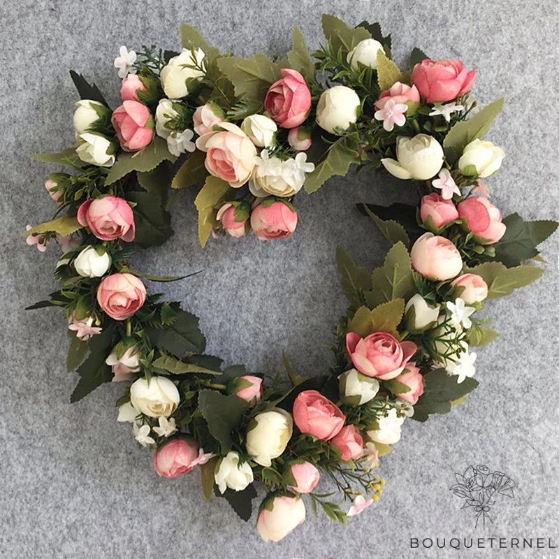 Couronne de Fleur pour Deuil en Cœur Blanche