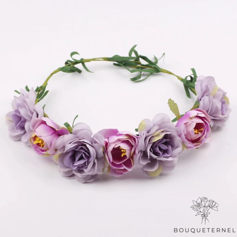Couronne de Fleurs pour Accessoire de Cheveux Violette