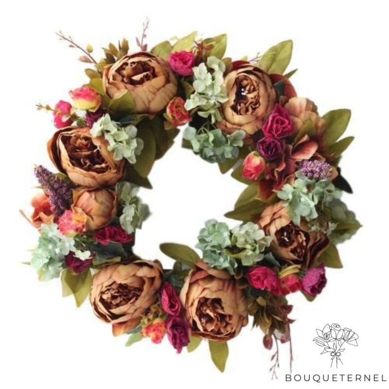 Couronne Mortuaire Ancienne Brune