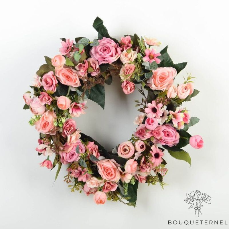 Couronne de Fleurs Mortuaires Rose