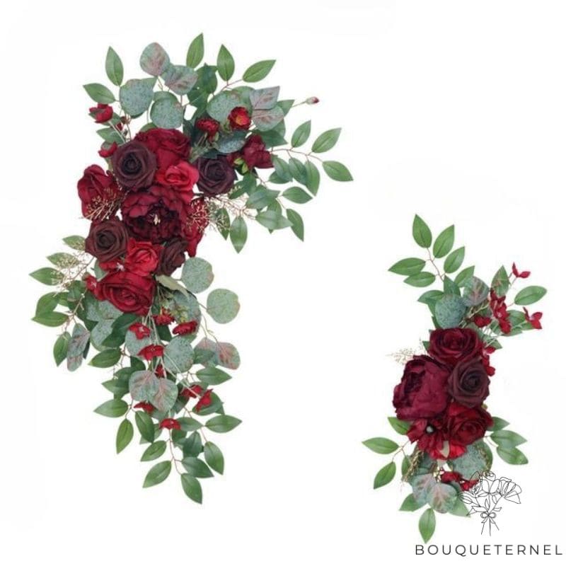 Coussin de Fleurs pour Pierre Tombale Rouge