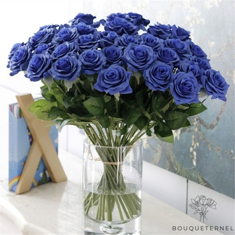 Roses Ernestella Artificielles Bleues | 25 Roses Ernestella Artificielles