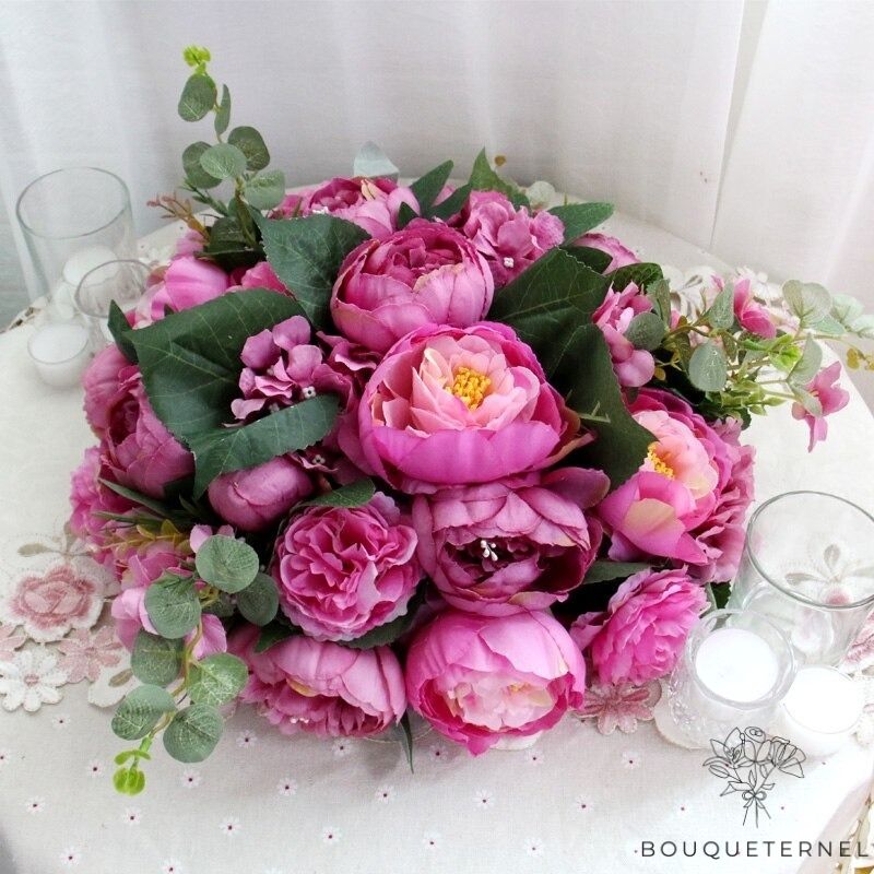 Décoration de Centre de Table Ronde pour Mariage Roses