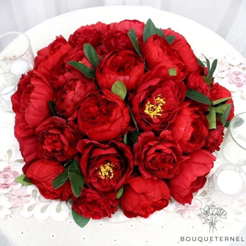 Décoration de Centre de Table Ronde pour Mariage Rouges