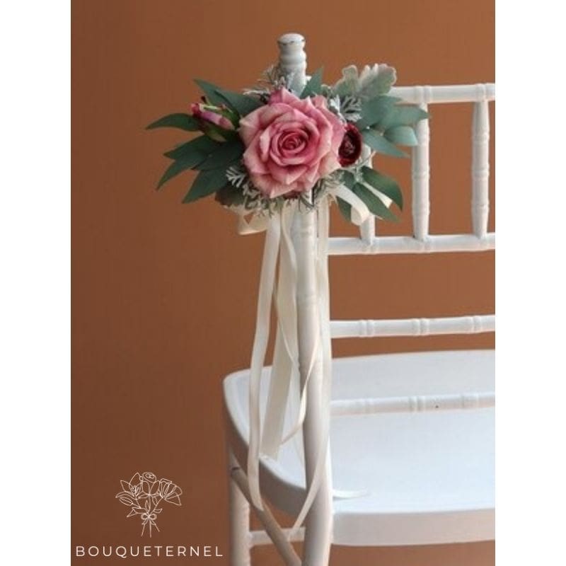 Décoration de Chaises d'Église pour Mariage Rose