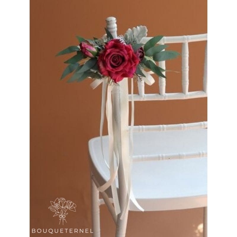 Décoration de Chaises d'Église pour Mariage Rouge