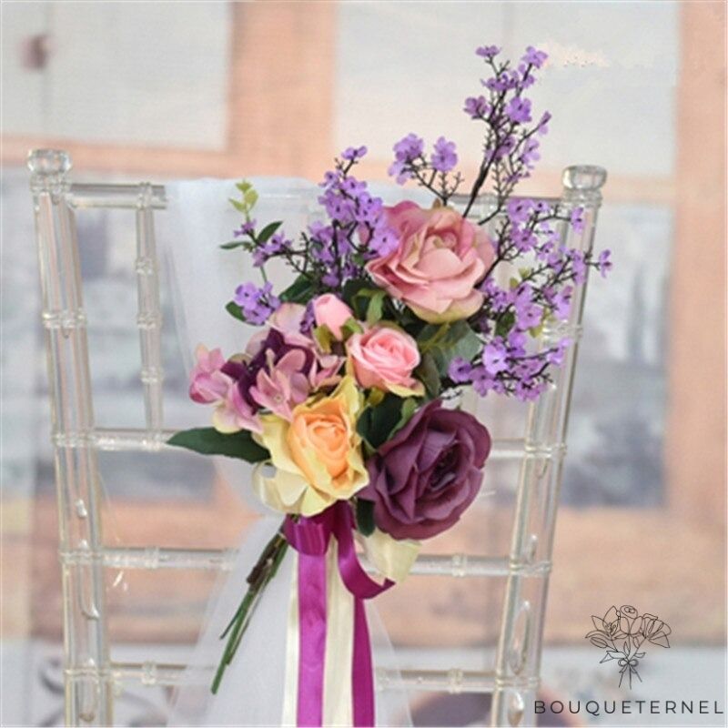 Décoration de Chaise pour Mariage Champêtre Violettes