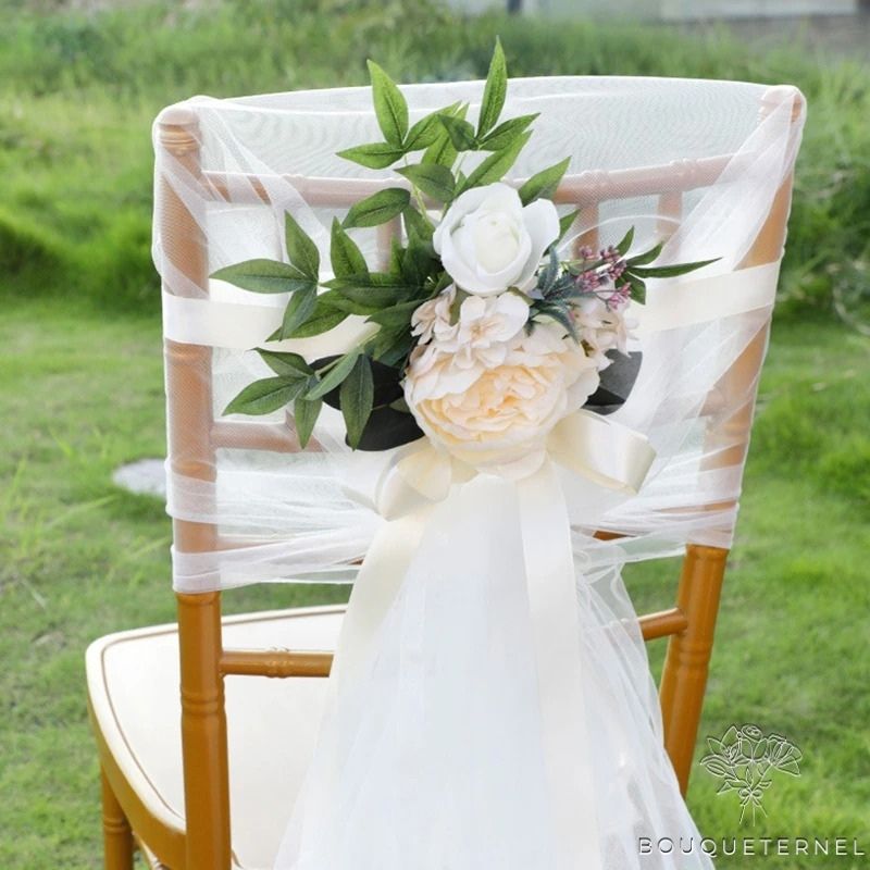 Décoration de Chaise Mariage Pas Cher Blanches