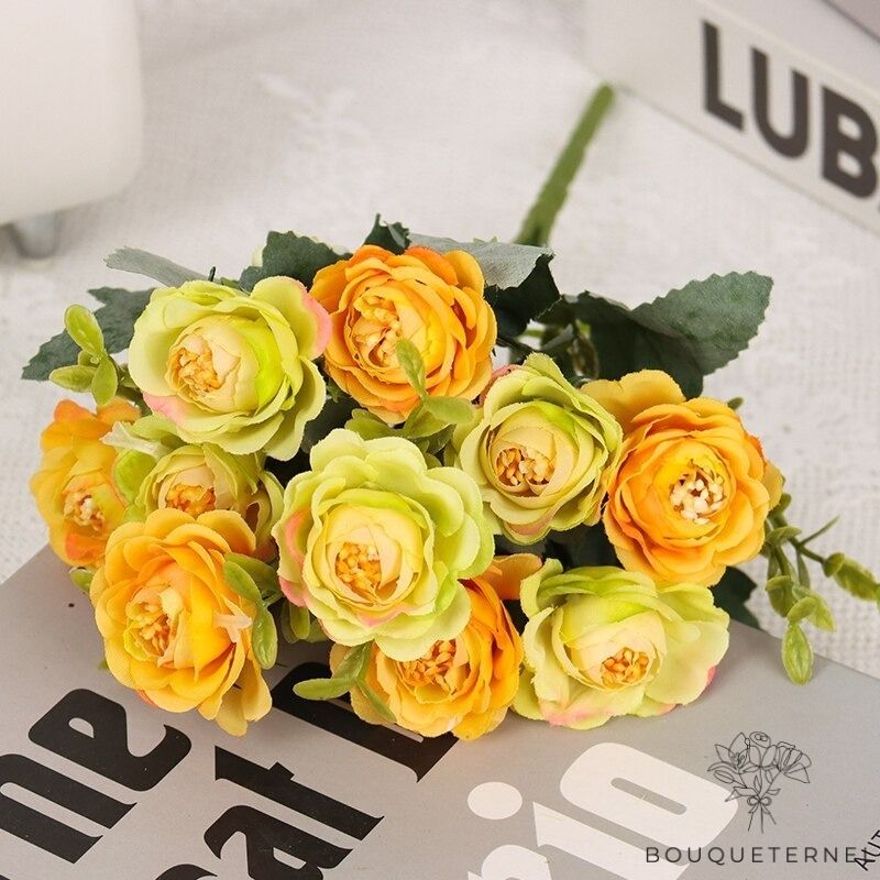Pivoines Bysantina Artificielles Jaunes