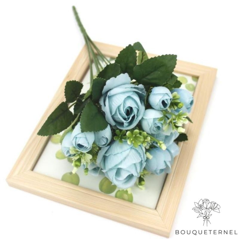 Roses Crépinia Artificielles Bleues