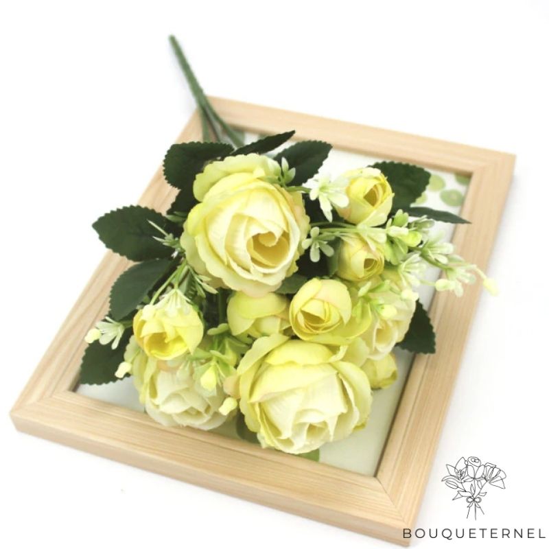 Roses Crépinia Artificielles Jaunes
