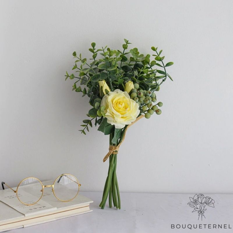 Roses Calycis Artificielles Jaune | 1 Rose