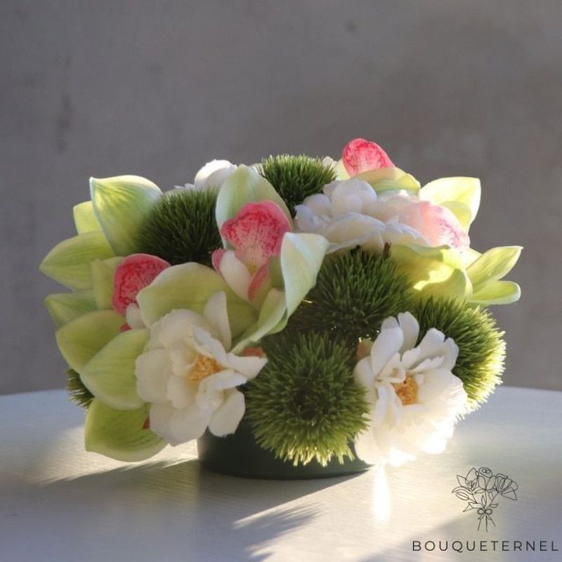 Fleurs Artificielles en Pot pour Cimetière Verte